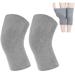 Sleeping Knee Warm Supports 1 Pair Knit Knee Warmers Knee Brace Soft Comfortable Knee Sleeve Wrap Circulation Improvement Kneepad Leg Warmer Joint Warming Band for Men and Women(Gray)