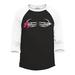 Shop4Ever Men s Men s Skeleton Hands Breast Cancer Awareness Raglan Baseball Shirt X-Large Black/White