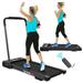Gplesas 2 In 1 Portable Treadmill LED Display Folding Running Machine Remote Control Small Treadmills Walking Fitness Gym