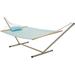 Castaway Living Large Light Blue & White Quilted Hammock w/ Patented KD Space Saving Stand & Detachable Pillow