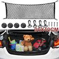 OBOSOE 90x40cm Heavy Duty Expandable Cargo Net Universal Adjustable Bungee Truck Net With Hooks Bungee Storage Net Organizer For Cars SUVs Trucks