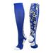 Crazy Soccer Socks with Soccer Balls over the calf (Royal/White Medium)