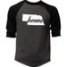 Men s Home Nebraska Map V336 Charcoal/Black Raglan Baseball T-Shirt Small