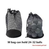 RONSHIN Sports Mesh Net Bag Black Nylon golf bags Golf Tennis 16/32/56 Ball Carrying Drawstring Pouch Storage bag (not include balls)