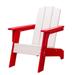 RESINTEAK Child-Size Adirondack Chair White Seat Red