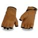 Milwaukee Leather MG7761 Women s Saddle Leather Gel Palm Fingerless Motorcycle Hand Gloves W/ Stylish â€˜Wrist Detailingâ€™ Small