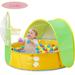 LiveGo Baby Beach Tent 50+ UPF Pop Up Pool Tent Sun Shelter Kids Ball Pit Tent Baby Padding Pool with Sunshade Canopy Basketball Hoop Portable Beach Backyard Play Tent Toys for Indoor Outdoor