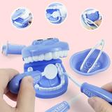 Visland 9PCS Plastic Simulation Dentist Play Set Medical Kit Pretend Toy for Kids Hygienic Habbit Cultivation Role Play Game for Children