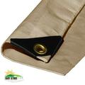 (Beige/Tan) Heavy Duty Premium Poly Tarp 12 Mil Thickness 3 Ply