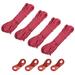 Uxcell 19.7FT 4mm Reflective Camping Guyline Rope Red 4Pack with Cord Adjusters 4Pack 1 Set