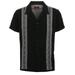 9 Crowns Men s Modern Fit Short Big & Tall Sleeve Guayabera Button Down Shirt (XL Black/Grey1)