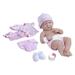 JC Toys 14 All-Vinyl La Newborn OriginalRealistic Baby Doll Pink Deluxe Clothing Layette Set - Perfect for Children 2+