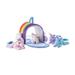 HearthSong Portable Plush Rainbow Unicorn Play Set with Four Unicorns and Rainbow Cottage