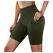 Puntoco Women Clearance Yoga Pants Asic Slip Bike Shorts Compression Workout Leggings Yoga Shorts Pants Army Green