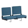 Flash Furniture Set of 2 Grandstand Comfort Seats by Flash - 500 lb. Rated Lightweight Stadium Chair with Handle & Ultra-Padded Seat Teal