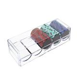 GSE Games & Sports Expert Clear Acrylic Casino Chip Tray with Lid Durable Poker Chip Rack for Casino Game. One Tray Holds 100 Pieces Chips - 1 Pack