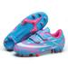 Kids Athletic Soccer Cleats Natural Turf Outdoor Football Games Lightweight Comfortable with Soft touch Sneakers Shoes for Children Pink 37