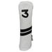 Leather White & Black Fairway Golf Head Cover