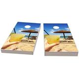 Skip s Garage Margaritaville with logo Solid Wood Cornhole Board Set