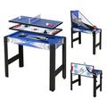 5 in 1 Multi Combo Game Table Folding Multi Game Combination Table Set with Soccer Foosball Table Pool Table Hockey Table Tennis Table Basketball