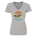 Inktastic Cycling Vintage Bicycle for Cyclist Women s V-Neck T-Shirt