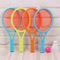 Kids Tennis Racket Plastic Tennis Racquet with 2 Table Tennis 2 Badminton Ball and 4 Shuttlecocks Racket Children Outdoor Toy for Toddlers Age 3-6