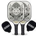 Pickleball Factory Pickleball Paddle Set - Egyptian Cat Level Up Pickleball Rackets Pickleball Net Set Carbonfiber Graphite