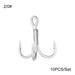 10PCS/Set Sports Sharpened Lure Barbed Hooks Fishhooks Treble Jig Fishing Tackle High Carbon Steel 2/0#