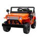 SYNGAR Kids Ride on Car Electric Ride on Truck with LED Lights Horn Seat Belt Battery Powered Ride on Toy for Kids Boys Girls 12V Children Car Vehicle Orange D5383