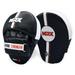 MMA Boxing Mitts Hook and jab Training Curved Pads Leather Berating Mesh Double Stitched MMA Muay Thai Kickboxing Martial Arts Punching Hand Target Strike Shield Black White Pair