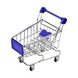 Children Handcart Simulation Small Supermarket Shopping Cart Utility Cart Pretend Play Toys Strollers 11\.5x8\.5x11\.5cm deep blue