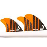 DORSAL Carbon Hexcore Quad Surfboard Fins (4) Honeycomb FCS Compatible Orange