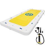 VEVORbrand Inflatable Dock Platform PVC Floating Dock 12 x 6 ft 3-5 Person with 2 Pumps