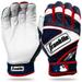 Franklin Sports MLB Batting Gloves Power strap - Pearl Navy Red - Youth Medium