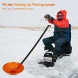 MyBeauty Lightweight Ice Fishing Ladle Big Holes Aluminum Alloy ABS Wear-Resistant Ice Fishing Strainer for Angling Silver Red