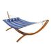 Sunnydaze 2-Person Double Quilted Hammock with Wooden Stand - Catalina Beach - 12