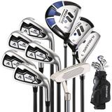 MaxKare Golf Clubs Set with True Temper Steel Shafts Putter Deluxe Stand Bag & 3 Bonus Head Coversï¼Œ9 Club Set for Men Right-Handed