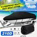 Multi Size 210D Waterproof Boat Cover Trailerable Fishing Ski Boats Runabout Covers Black