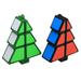 Frcolor 2pcs Christmas Tree Shape Cube Fun Cubes Educational Toys Christmas Gift for Children Kids (Black+Green)