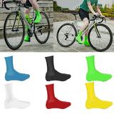 harmtty Waterproof Warm Silicone Cycling Lock Shoes Covers Bicycle Overshoes Protector Green