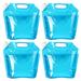 4 Pack 5 litres Collapsible Water Container BPA Free Plastic Water Carrier Outdoor Folding Water Bag 5L BLUE