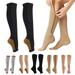 Yirtree Zipper Compression Socks - Calf Knee High Stocking - Open Toe Compression Socks for Walkingï¼ŒRunningï¼ŒHiking and Sports Use