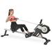 Lavay Rowing Machine with Magnetic Tension System Indoor Rower with LED Monitor and 8-Level Adjustable Resistance Weight Capacity 340 LBS Air Rower