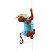 Rope-Climbing Monkey Funny String-Climbing Monkey Toy Pull and Climb Monkey Pull String Monkey Interactive Toy with Funny Sound Effect for Kids (Blue)