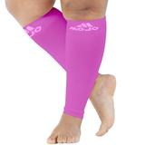 Wide Calves Opaque Unisex Footless Compression Socks 20-30mmHg - Pink 5X-Large