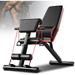 Miumaeov Adjustable Weight Bench for Full Body Workout Versatile Utility Weight Bench with Adjustable Backrest Foldable Flat Bench Press for Home Gym