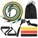 14pcs Resistance Bands Set Workout Fintess Exercise Tube Bands Jump Rope Door Anchor Ankle Straps Cushioned Handles 8-Shaped Resistance Band with Carry Bags for Home Gym Travel