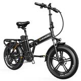 750w Electric Bike for Adults; 20 x4.0 Fat Tire Foldable Ebikes with 48V 18Ah Removable Battery; Dual Shock Absorber Shimano 7 Speed Electric Bicycles for Urban; Beach; Snow; Off-Road