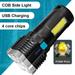 FUTATA Rechargeable Torch 4 Heads 100000LM Super Bright LED Searchlight Rechargeable Spotlight Torch Super Bright Searchlight Portable LED Torch