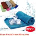 Instant Cooling Towel ICE Cold Golf Cycling Jogging Gym Sports Towel Set of 3